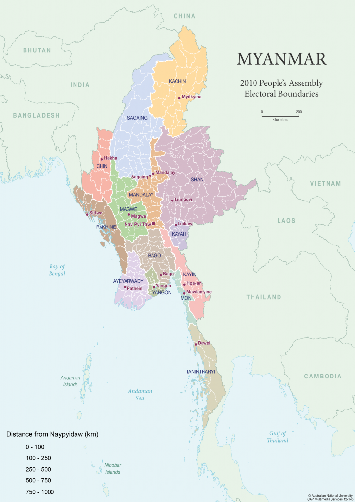 Myanmar, Burmna, Kaart